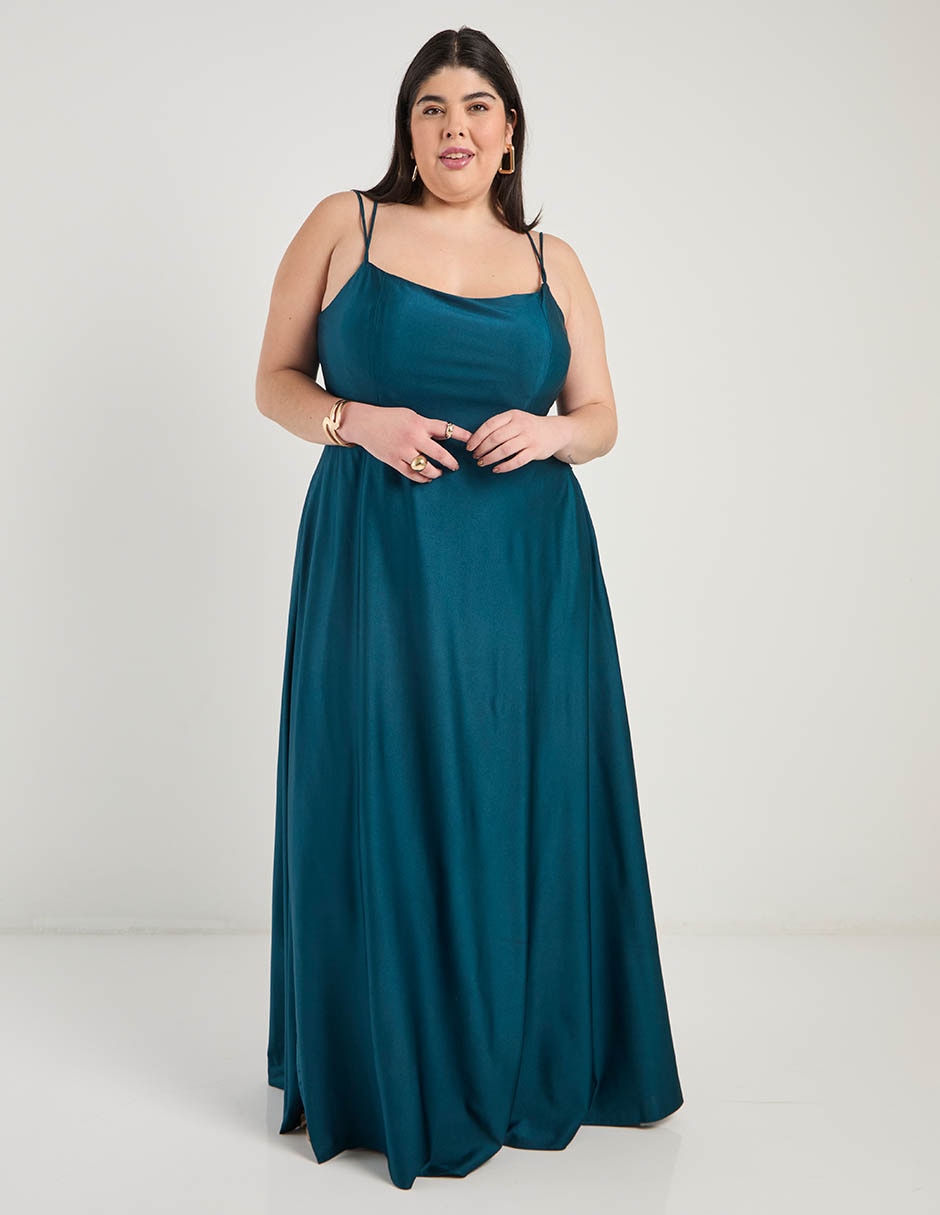 Vestido largo fiesta escote espalda abierta