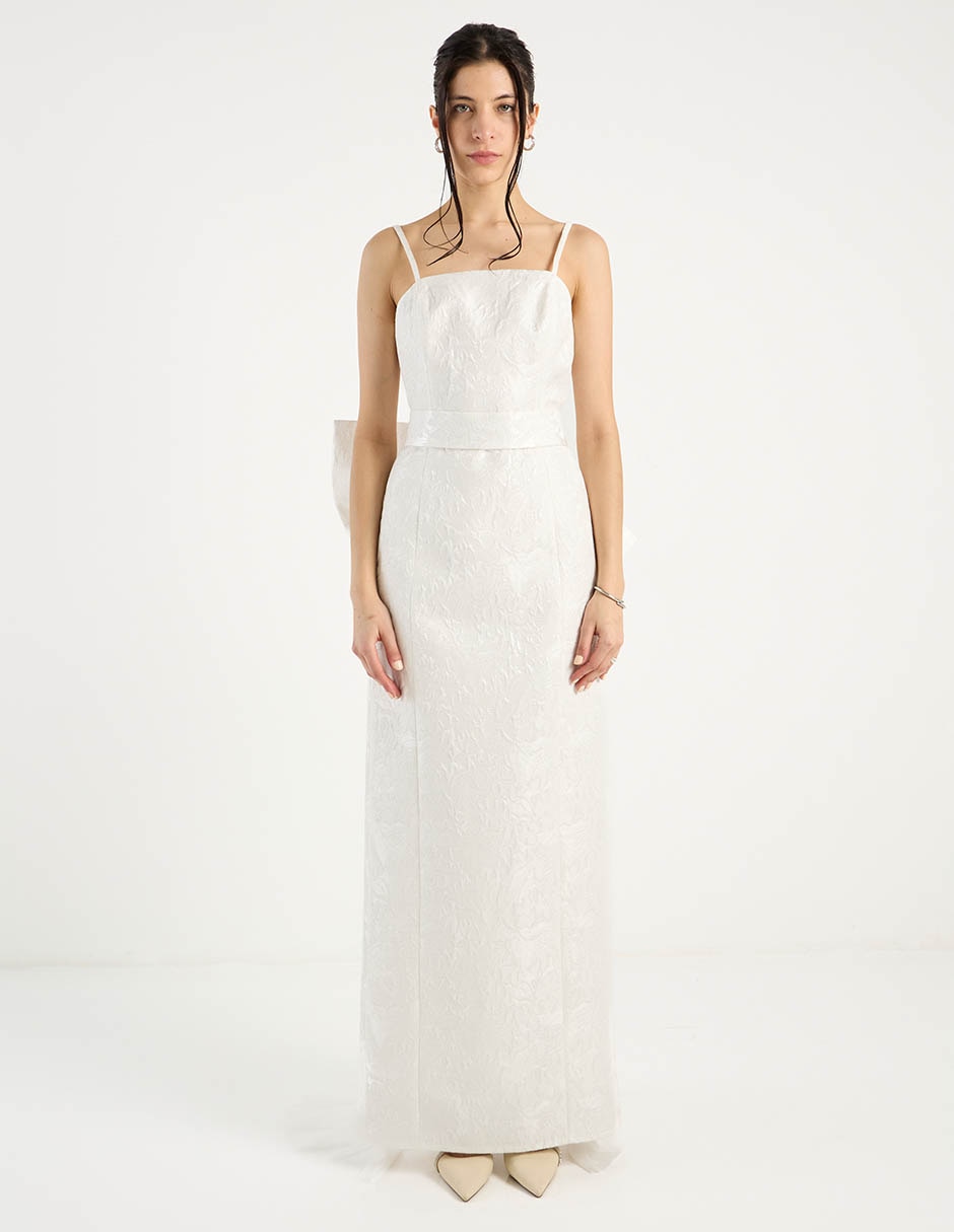 Vestido maxi de fiesta escote regular 2