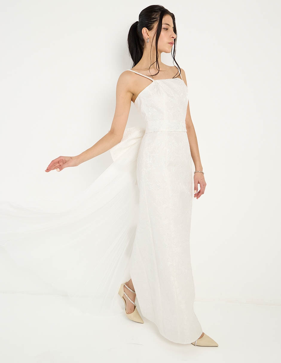 Vestido maxi de fiesta escote regular 3