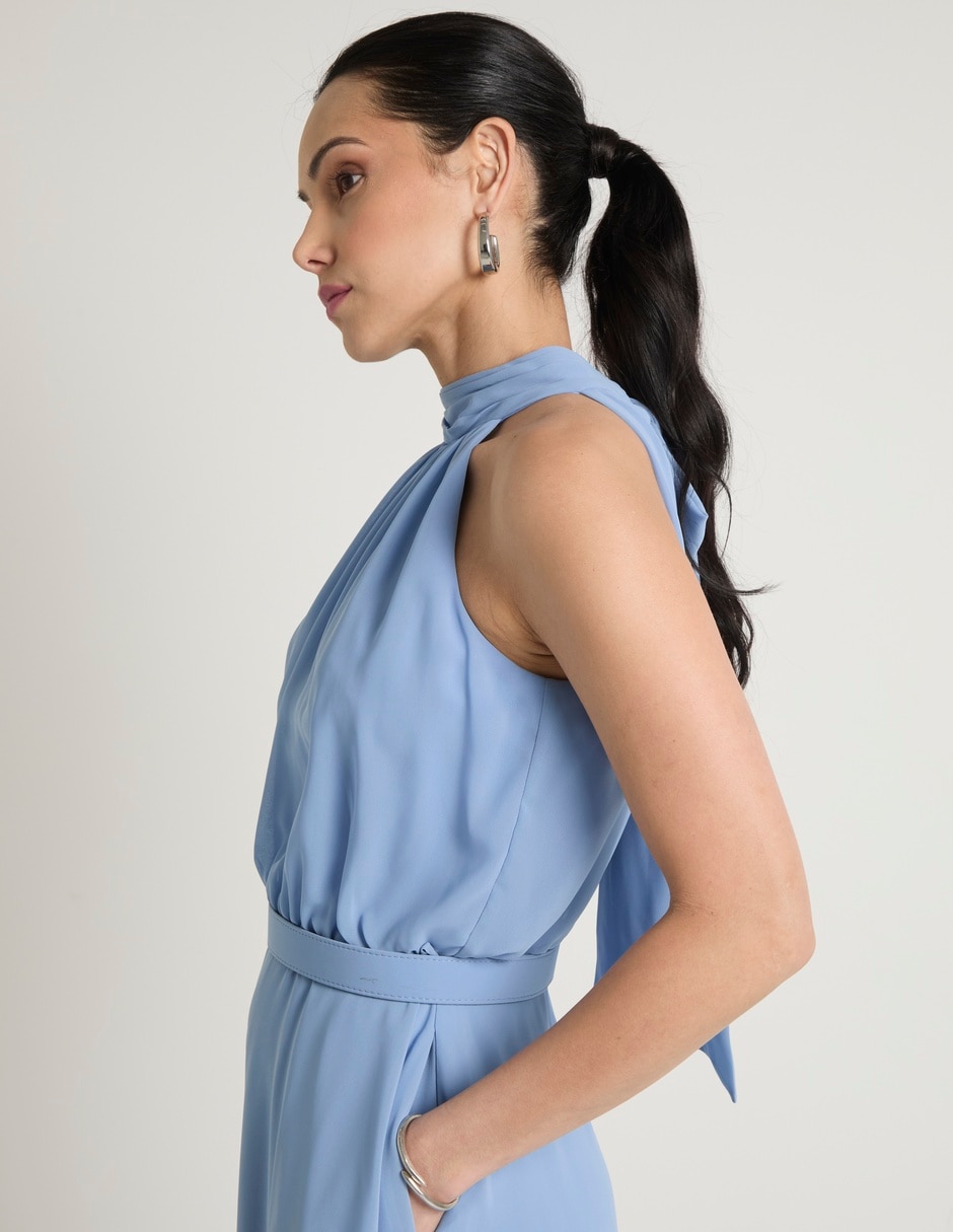 Vestido largo de fiesta escote con cuello 4