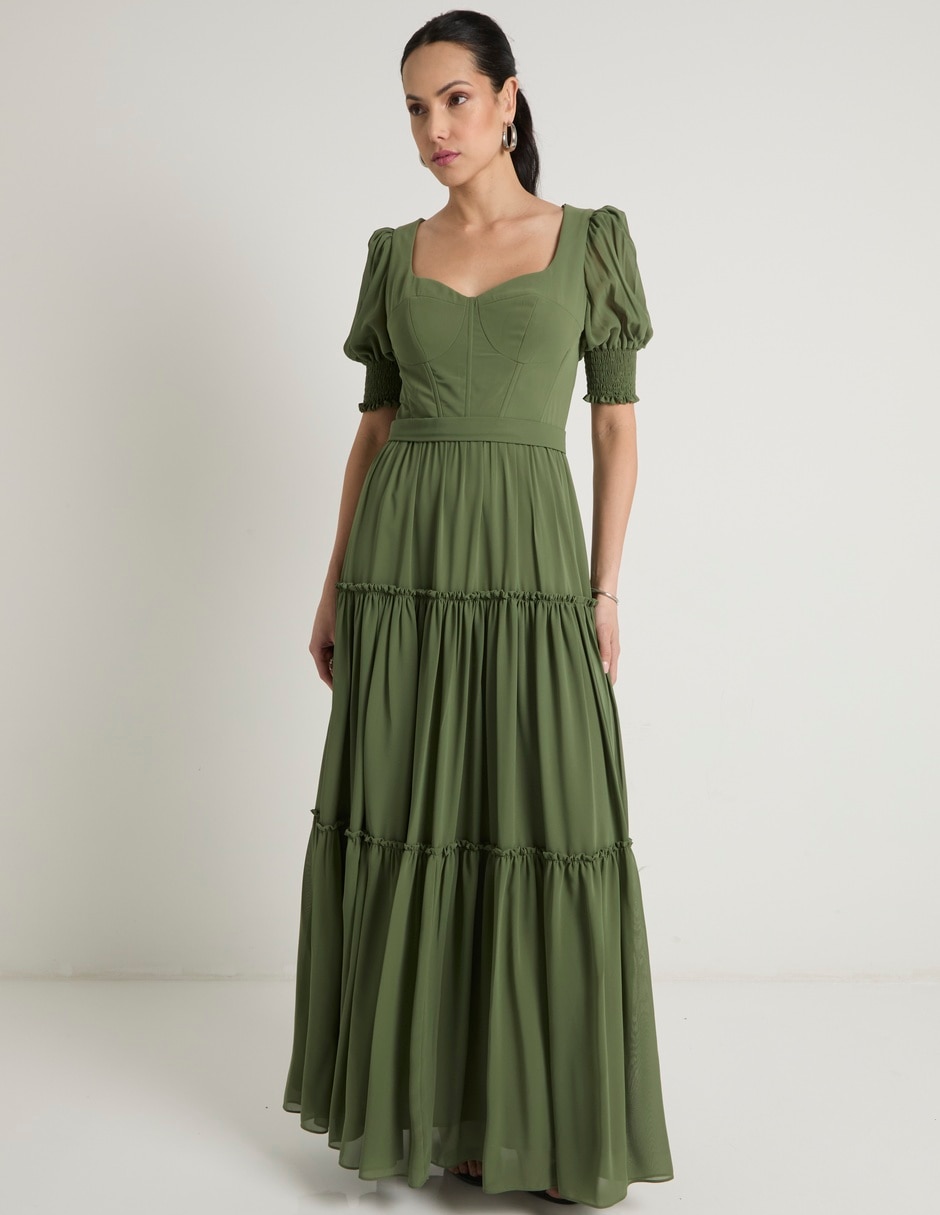 Vestido maxi de fiesta escote corazón 2