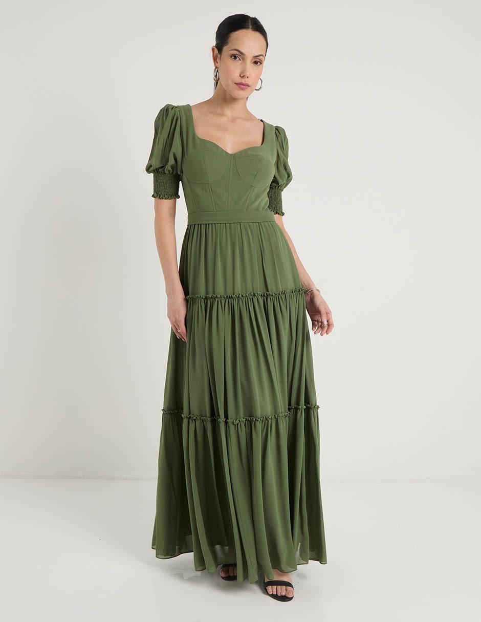 Vestido maxi de fiesta escote corazón 3