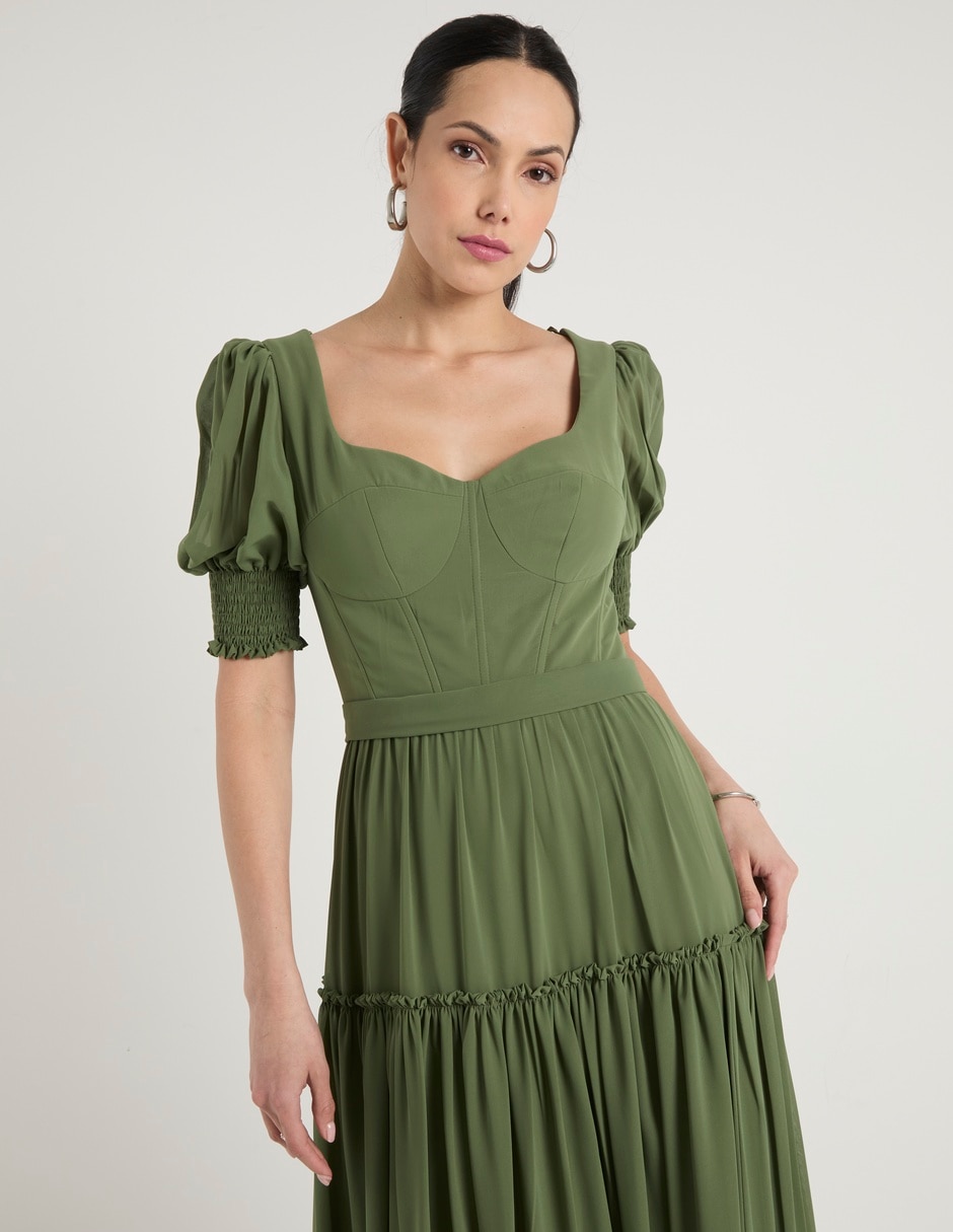 Vestido maxi de fiesta escote corazón 4