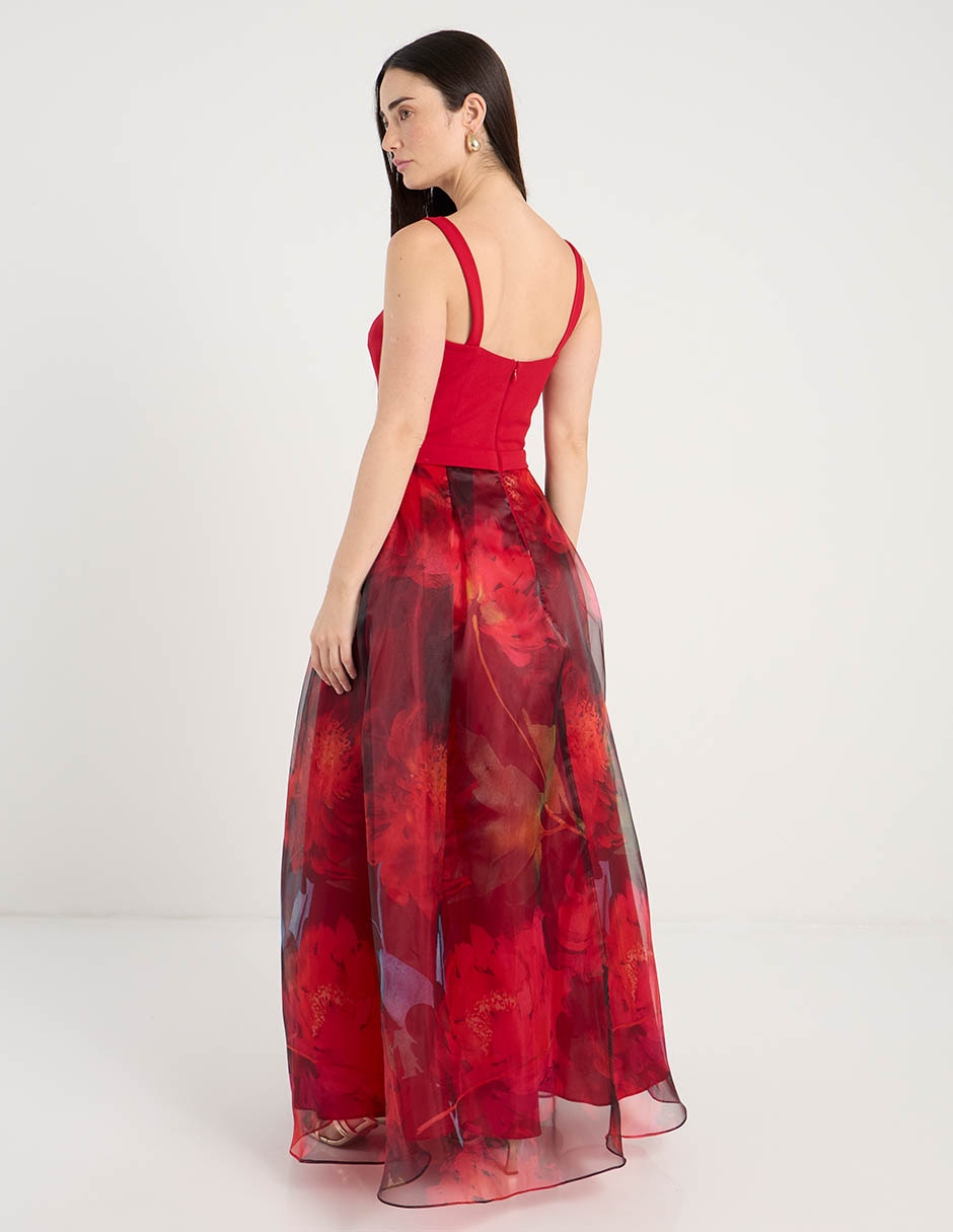 Vestido maxi de fiesta escote cuadrado 6
