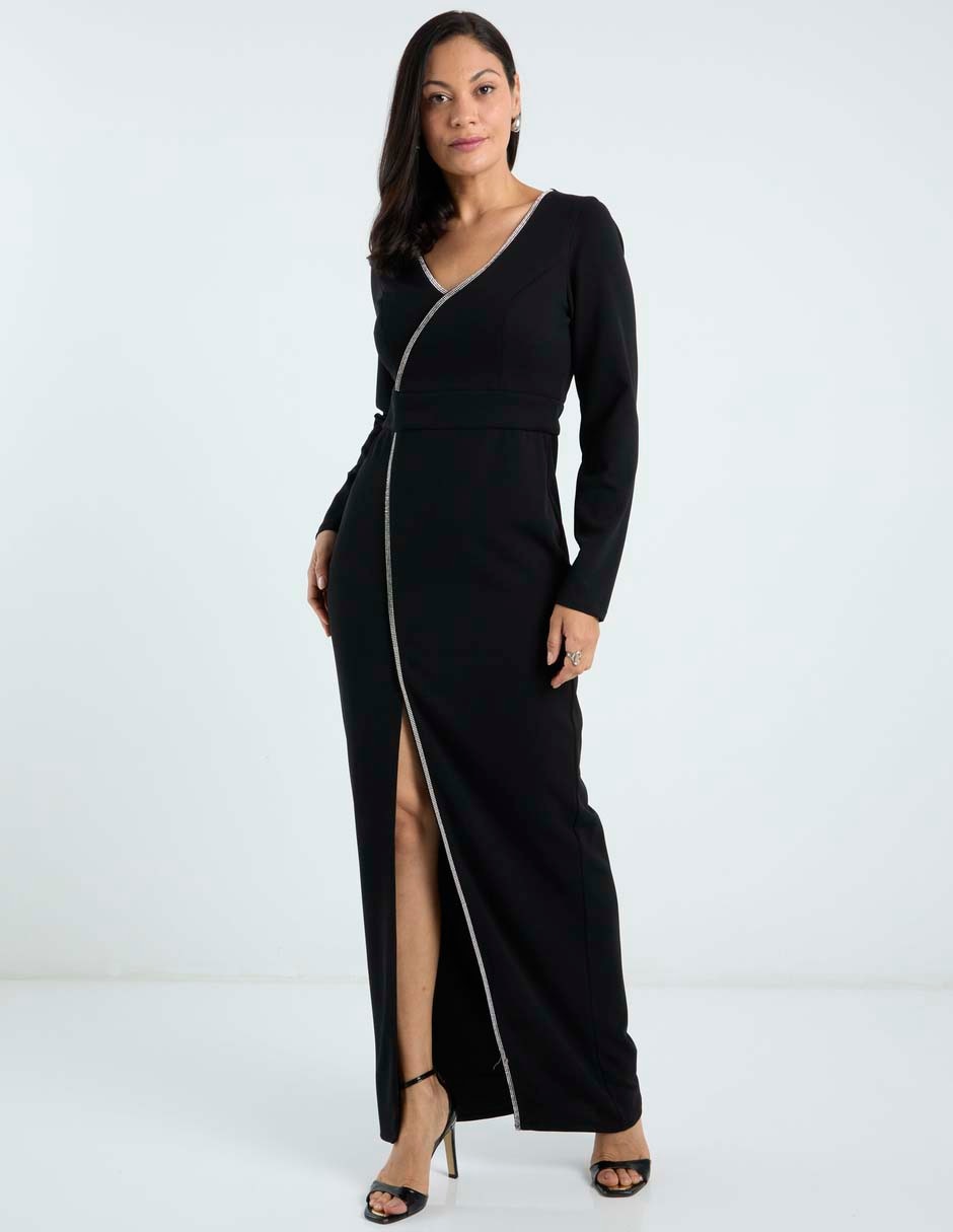 Vestido maxi de fiesta escote V 3