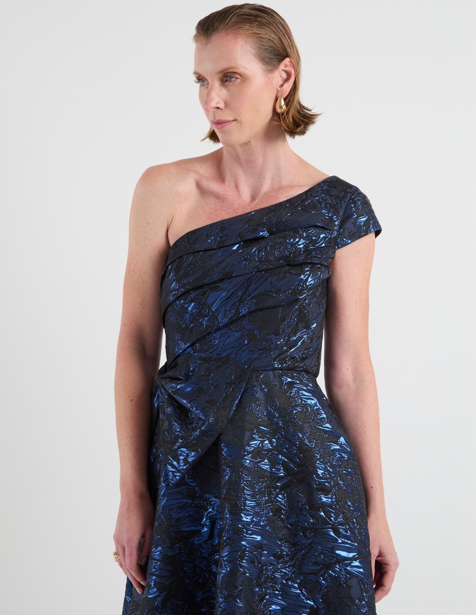Vestido maxi de fiesta escote asimétrico 4