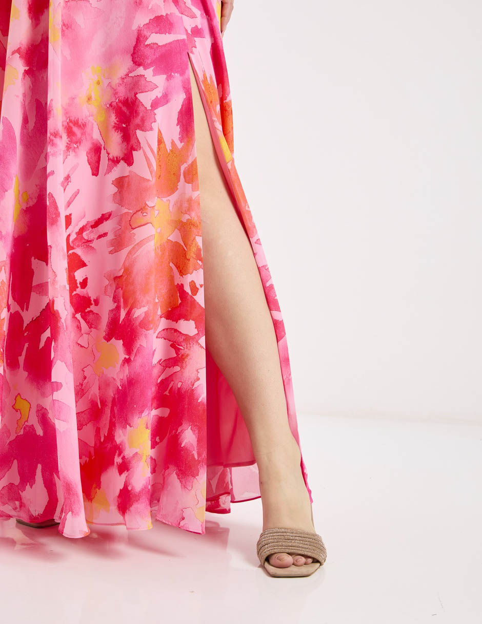 Vestido maxi fiesta escote V 6