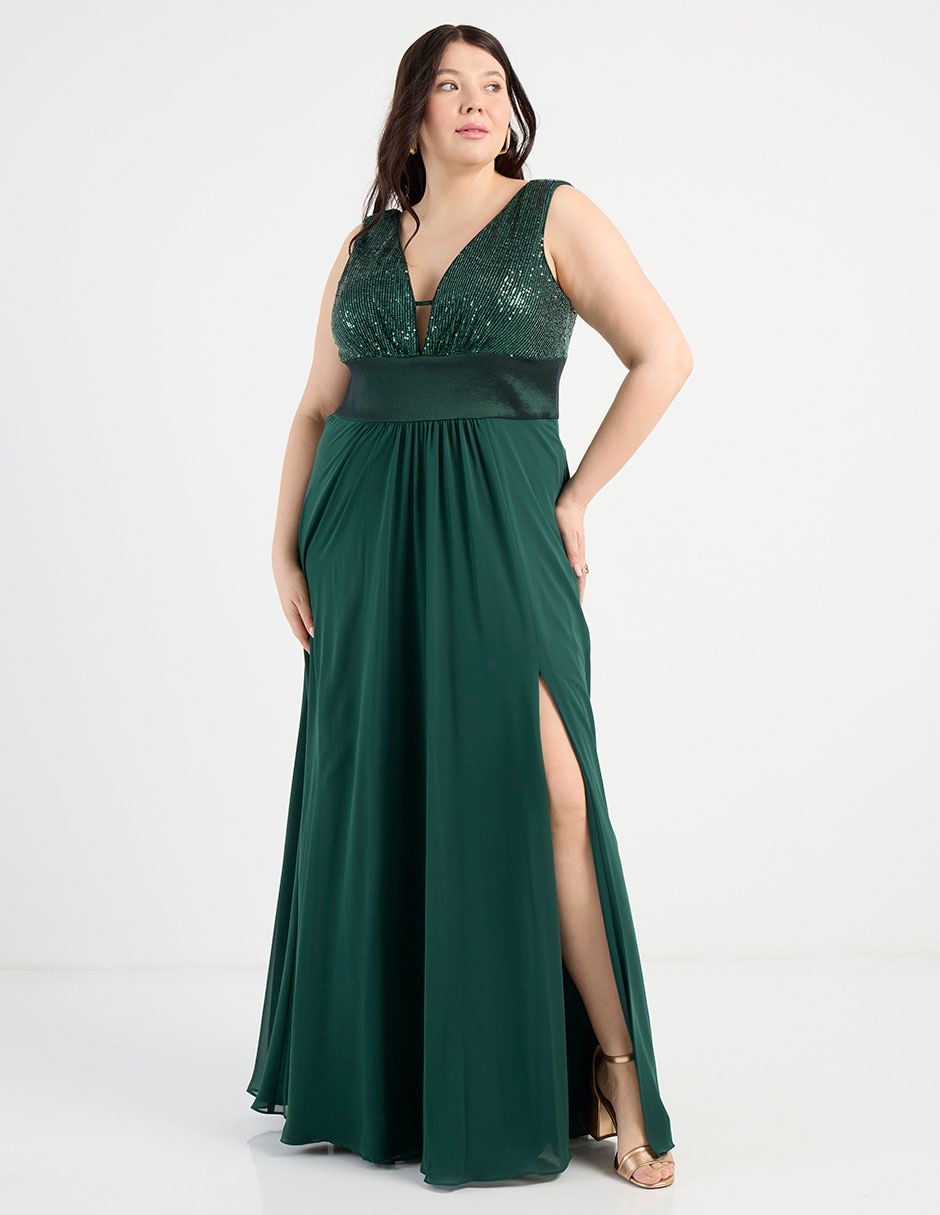 Vestido maxi fiesta escote V Vestido maxi fiesta escote V