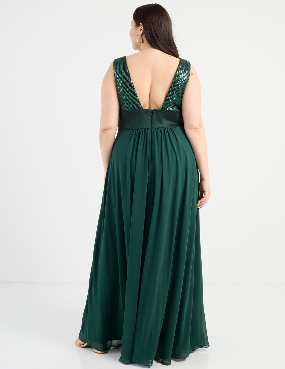Vestido maxi fiesta escote V 6