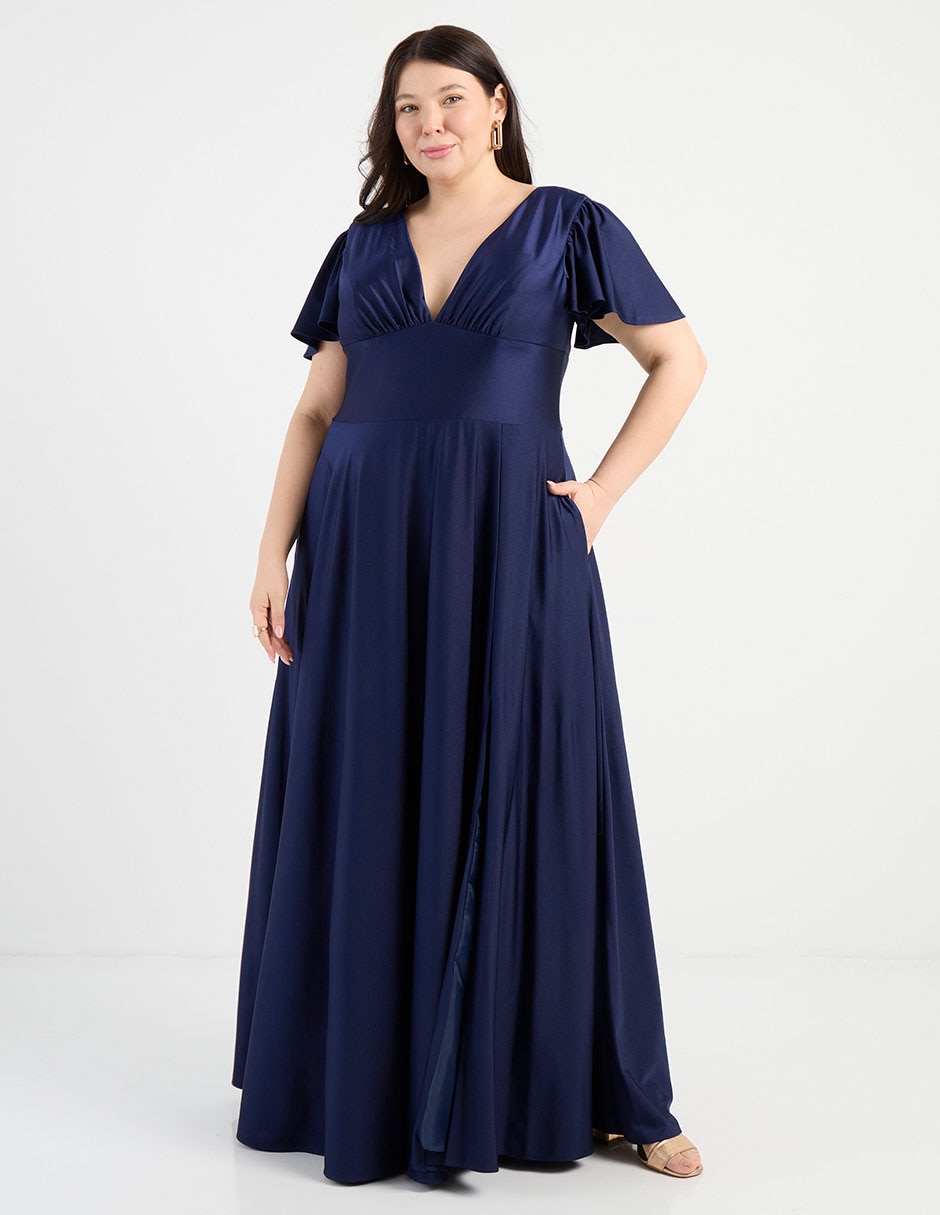Vestido maxi de fiesta escote V Vestido maxi de fiesta escote V