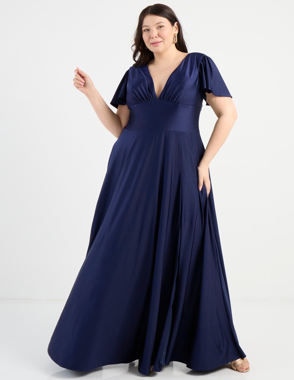 Vestido maxi de fiesta escote V 3