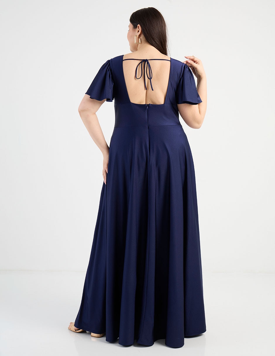 Vestido maxi de fiesta escote V 6