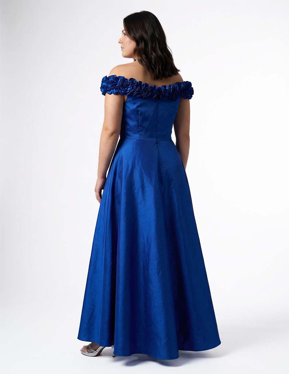 Vestido maxi de fiesta escote bardot 2
