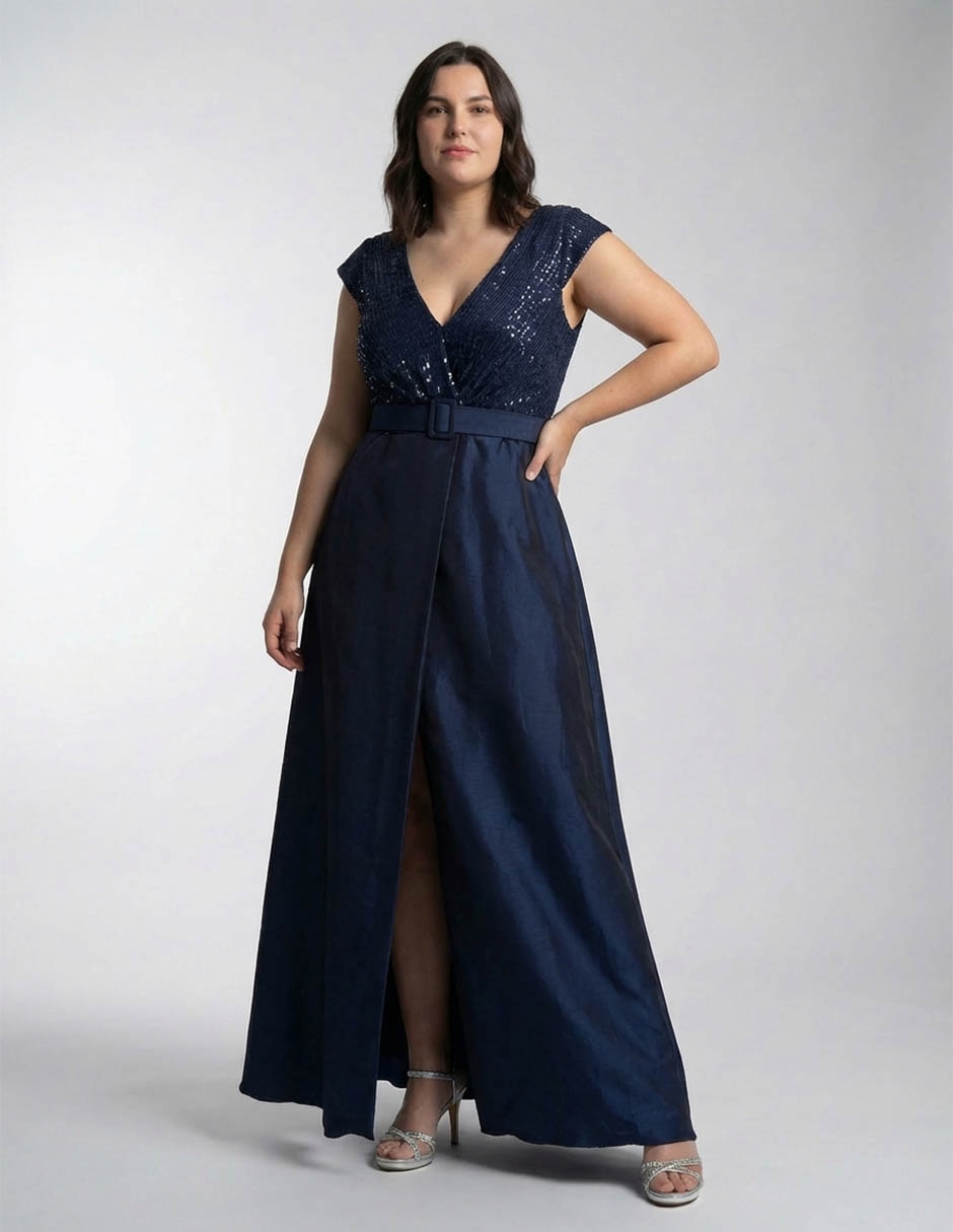 Vestido maxi de fiesta escote V 3