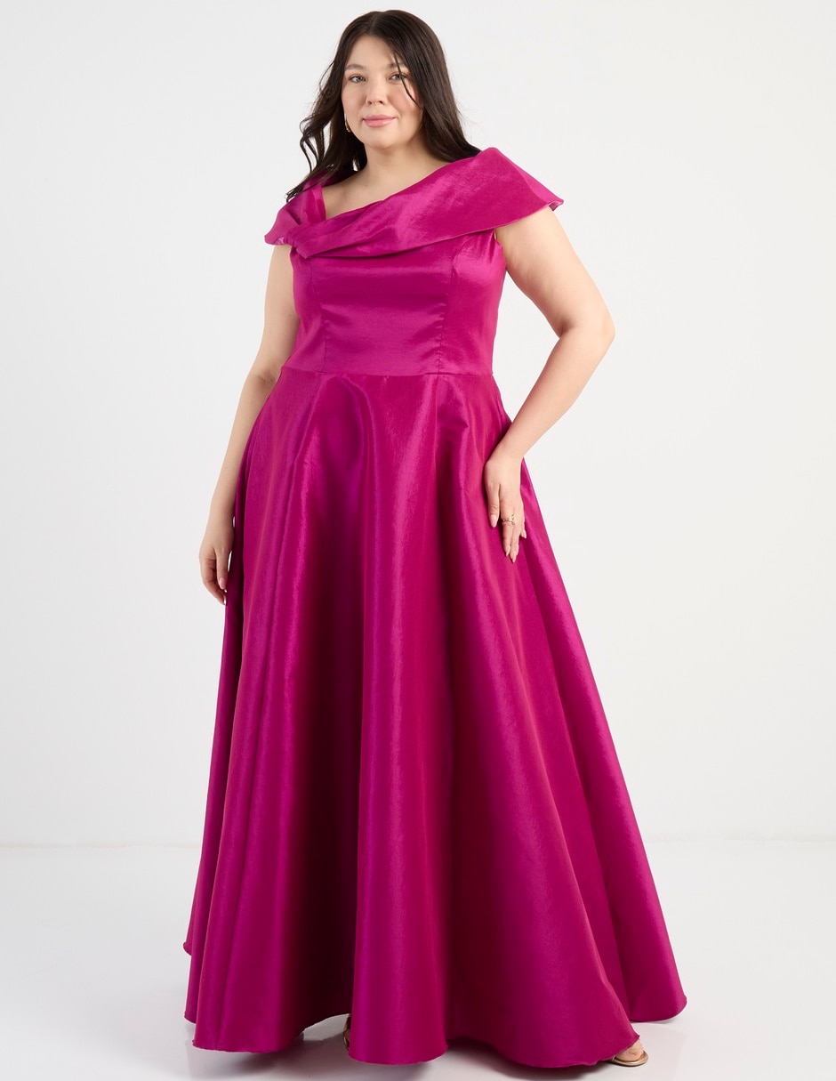 Vestido maxi de fiesta escote bardot 4