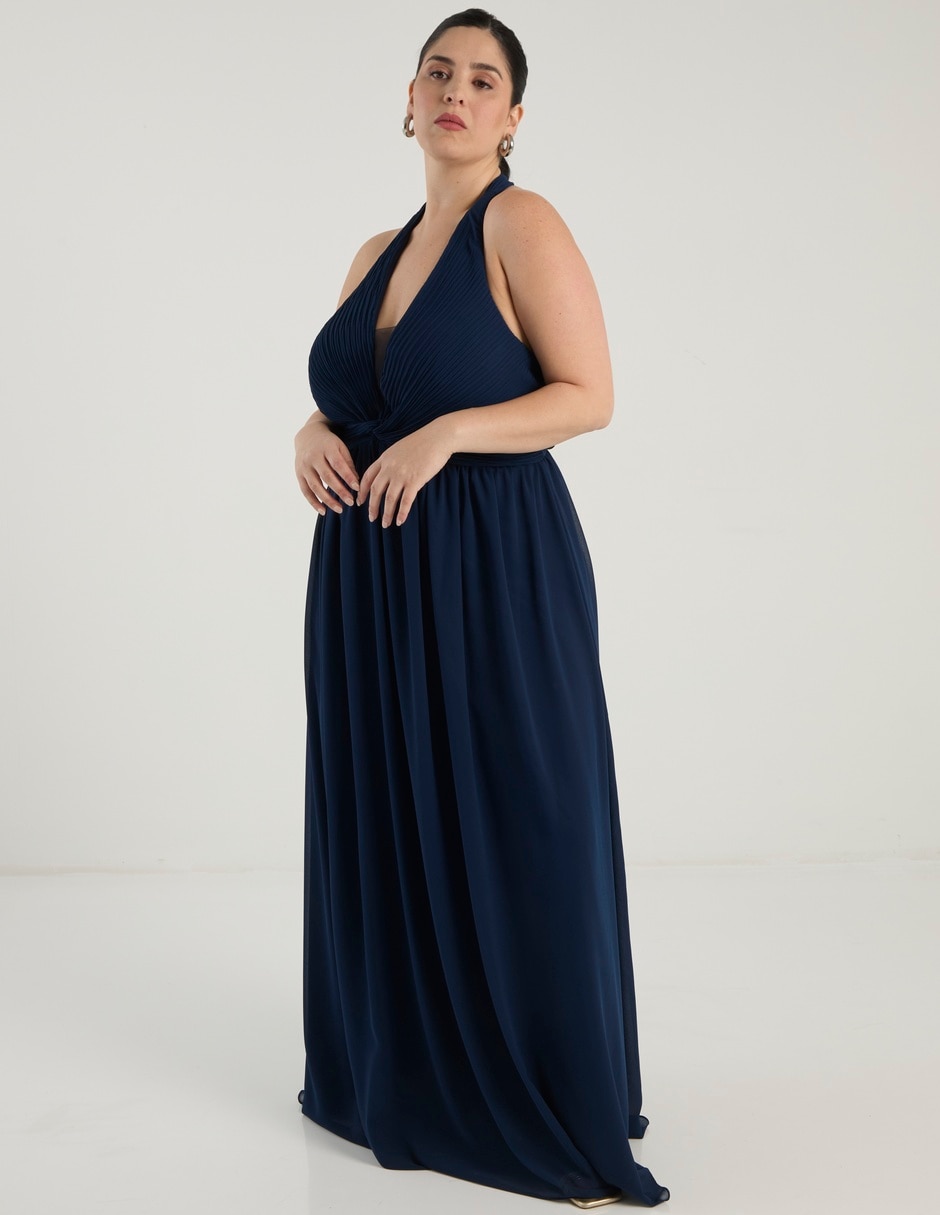 Vestido maxi de fiesta escote profundo 2
