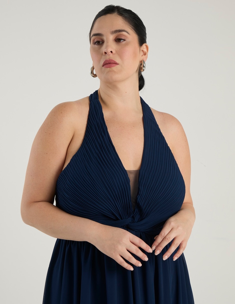 Vestido maxi de fiesta escote profundo 4