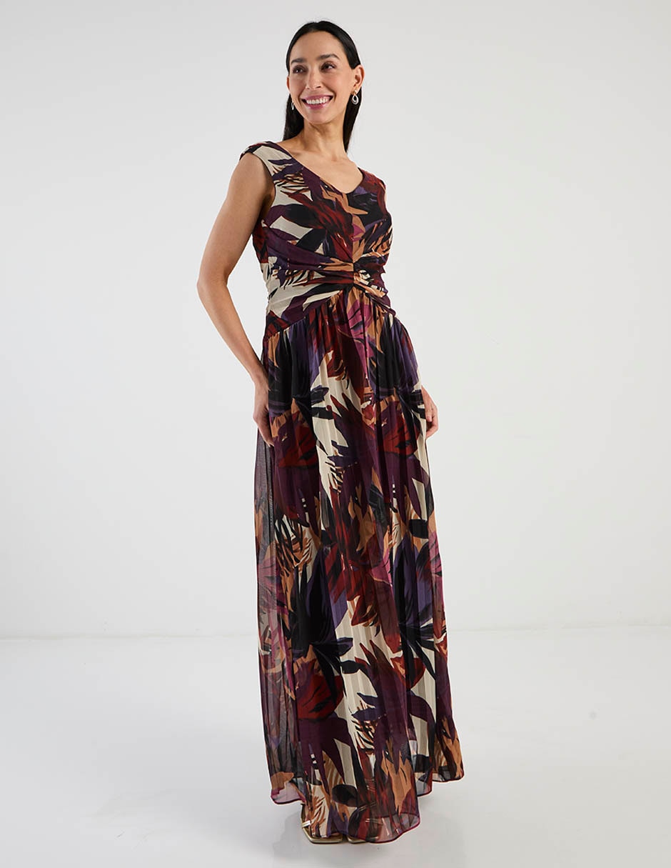 Vestido largo fiesta escote V 2
