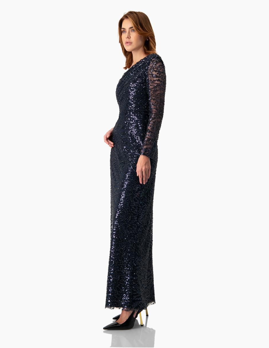Vestido largo de fiesta escote regular 3