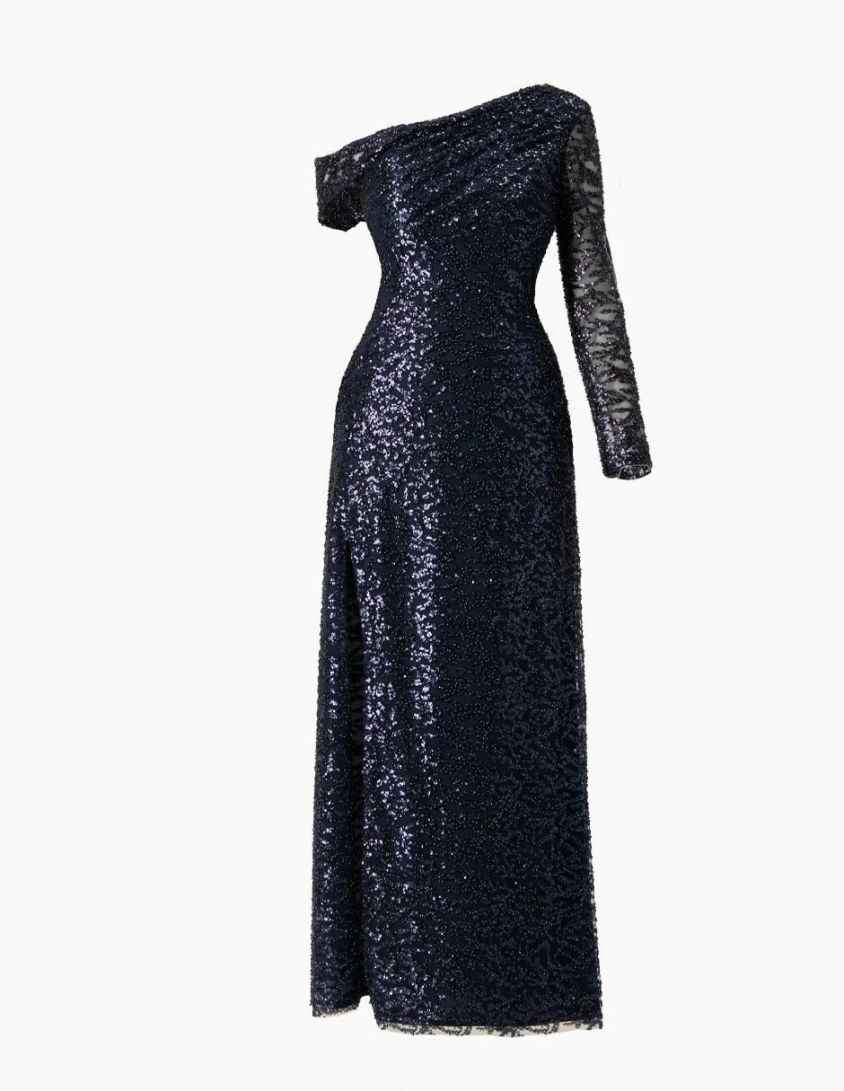 Vestido largo de fiesta escote regular 6
