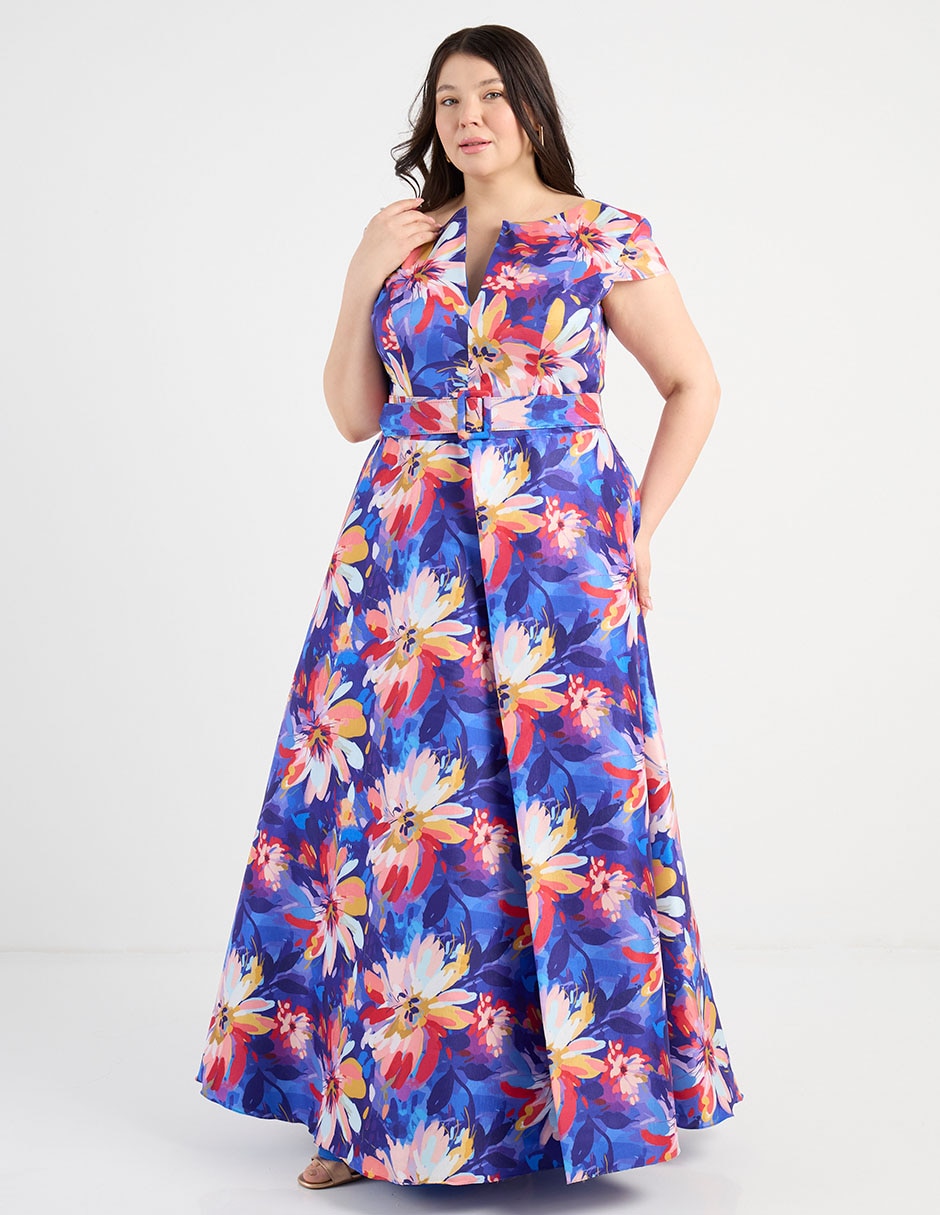 Vestido maxi de fiesta escote V 2