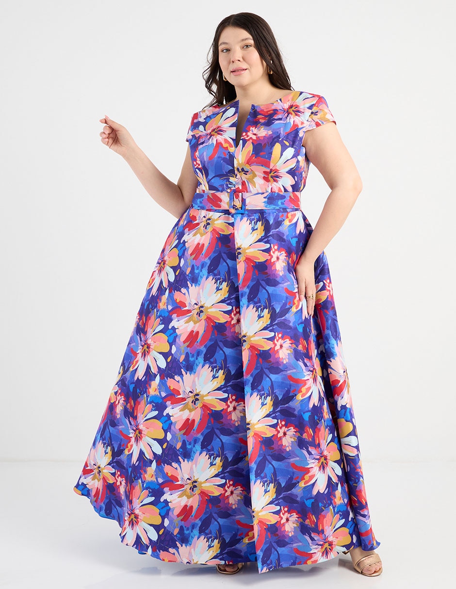 Vestido maxi de fiesta escote V 3