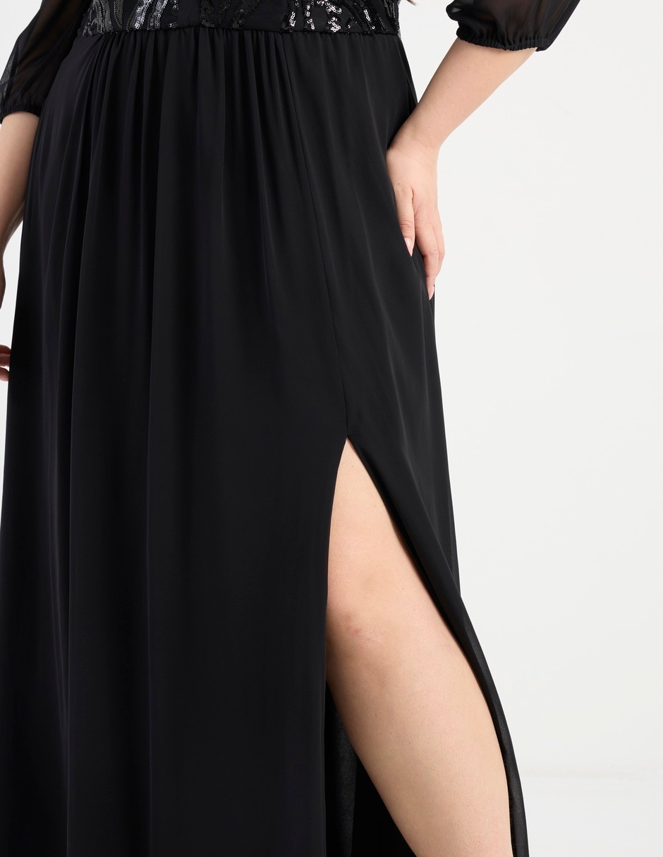 Vestido maxi fiesta escote V 5