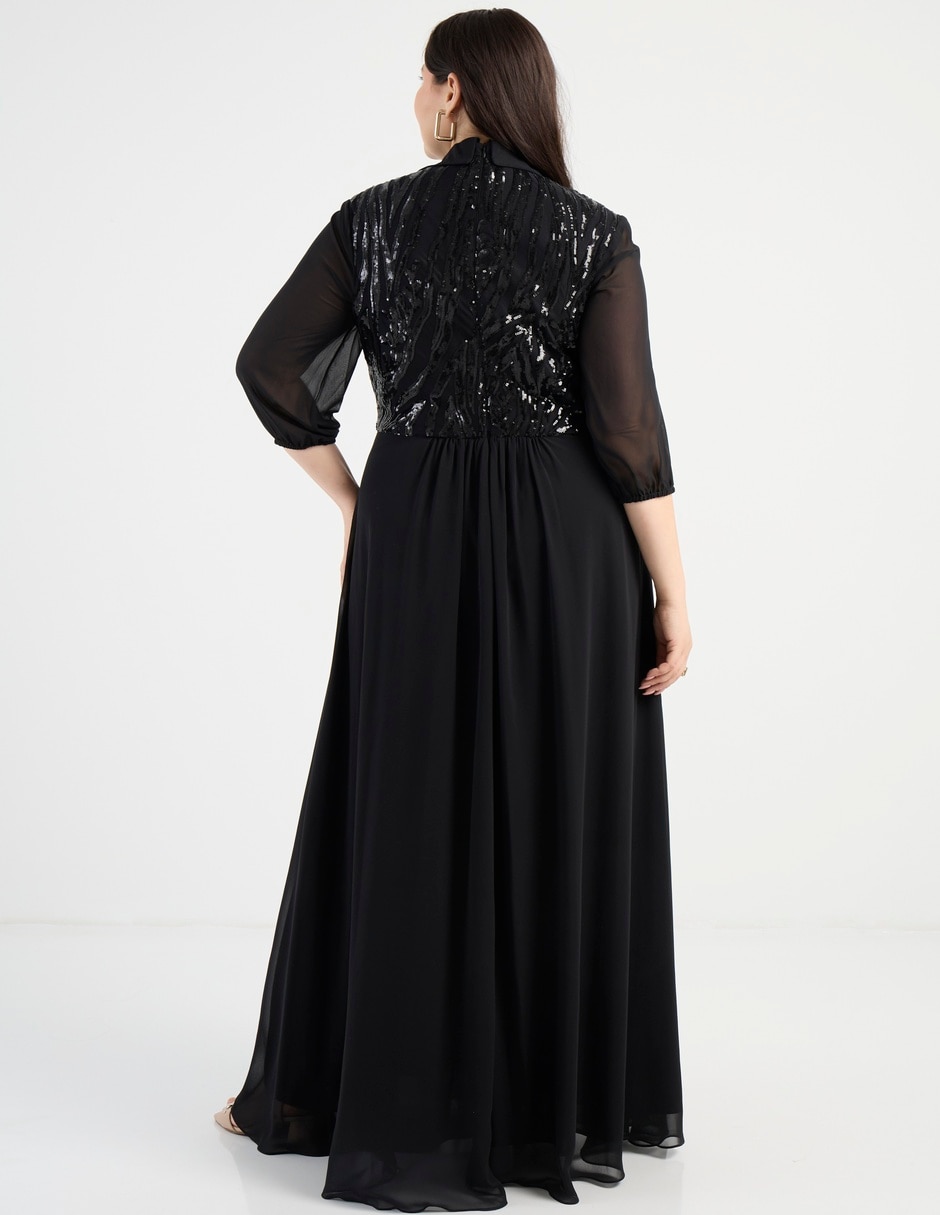 Vestido maxi fiesta escote V 6