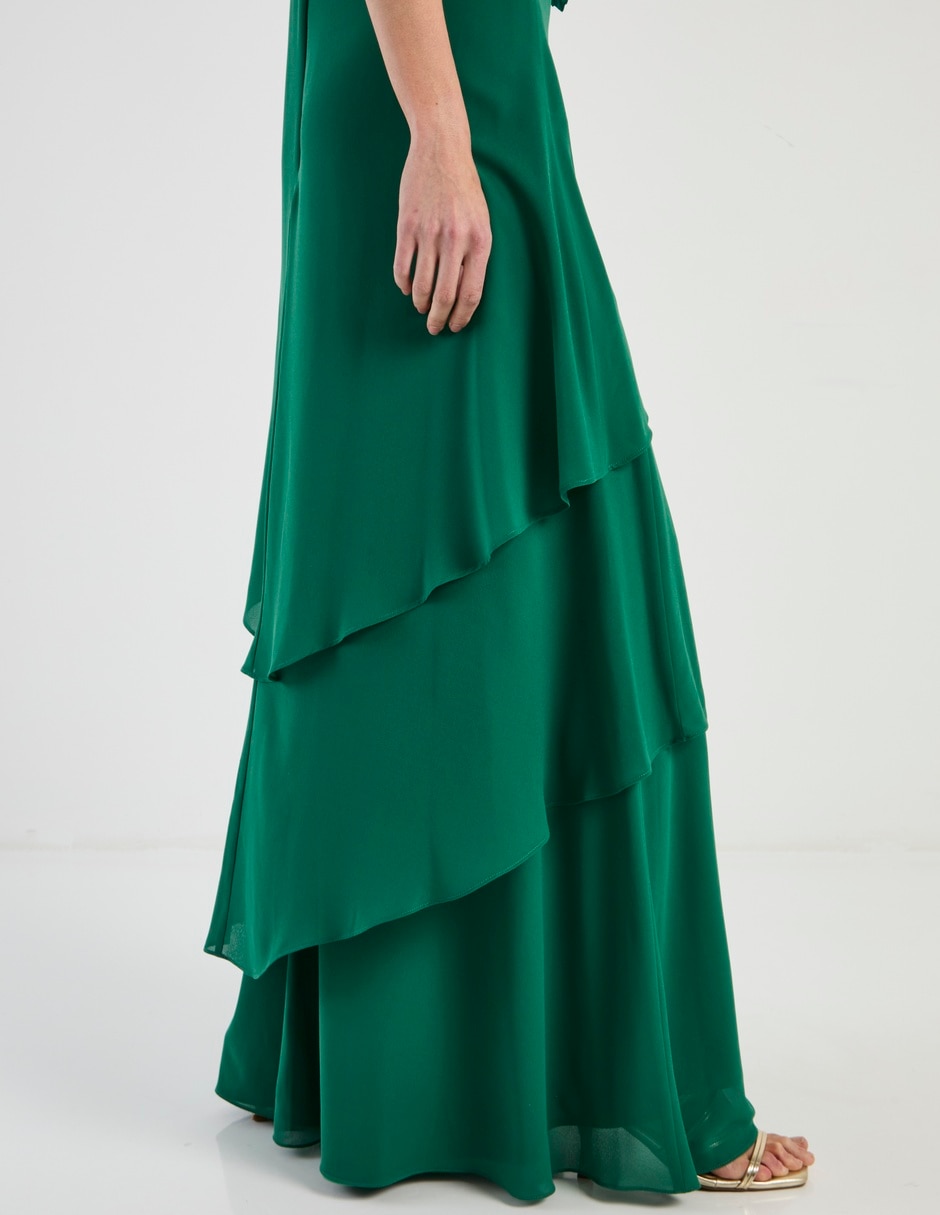 Vestido maxi de fiesta escote redondo 6