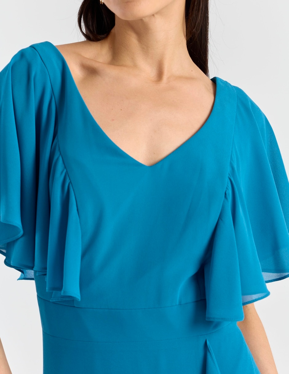 Vestido largo de fiesta escote v 4
