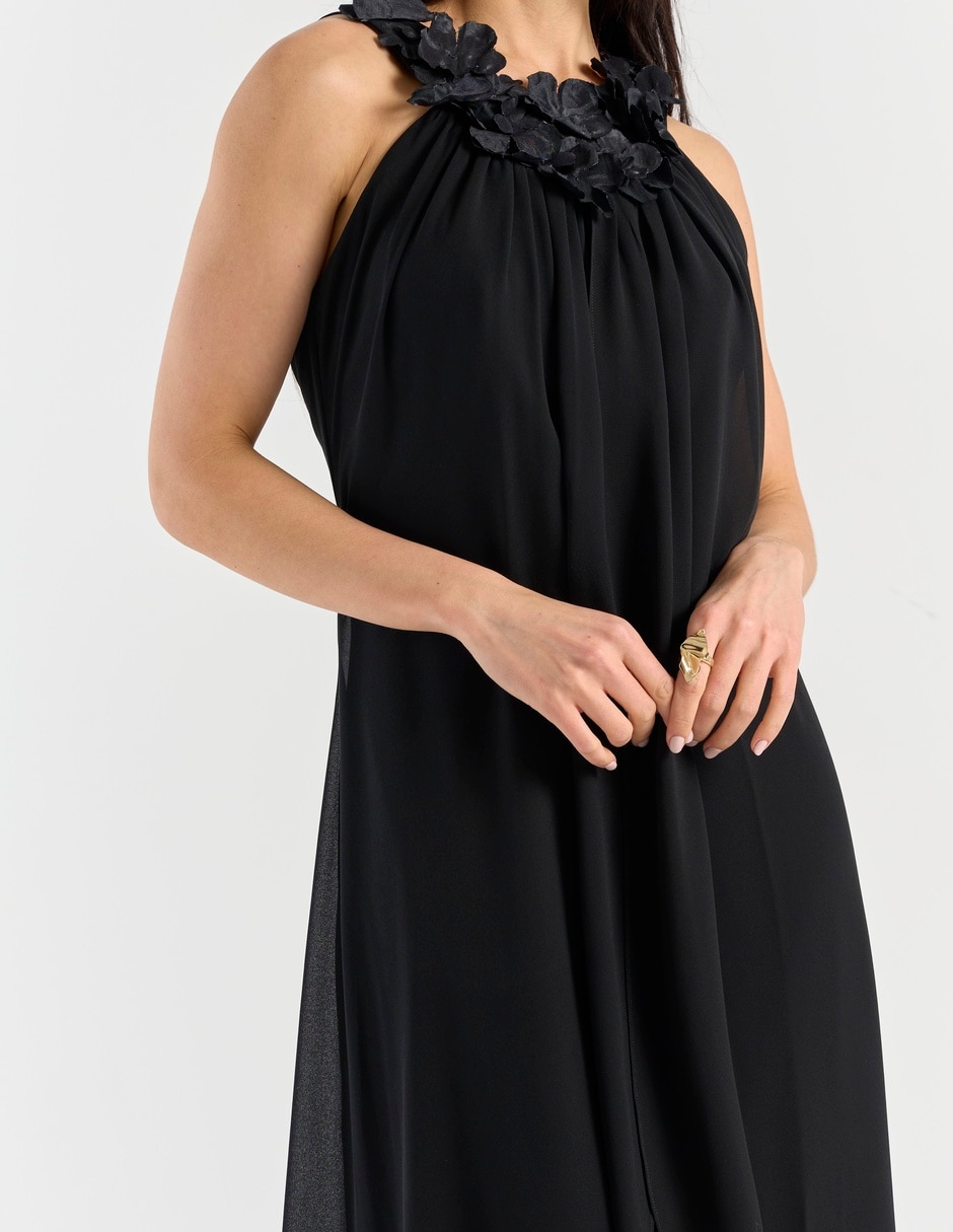 Vestido largo de fiesta escote regular 4