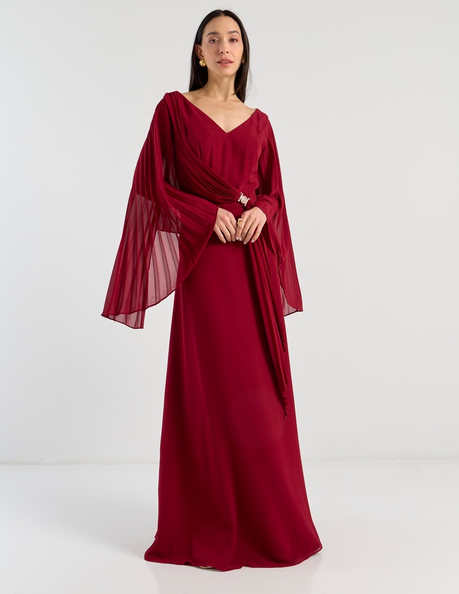 Vestido maxi de fiesta escote V 2