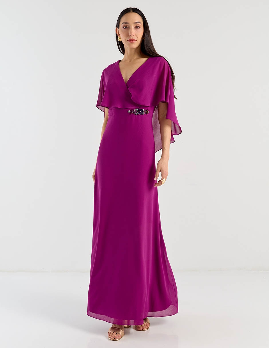 Vestido largo de fiesta escote V 3
