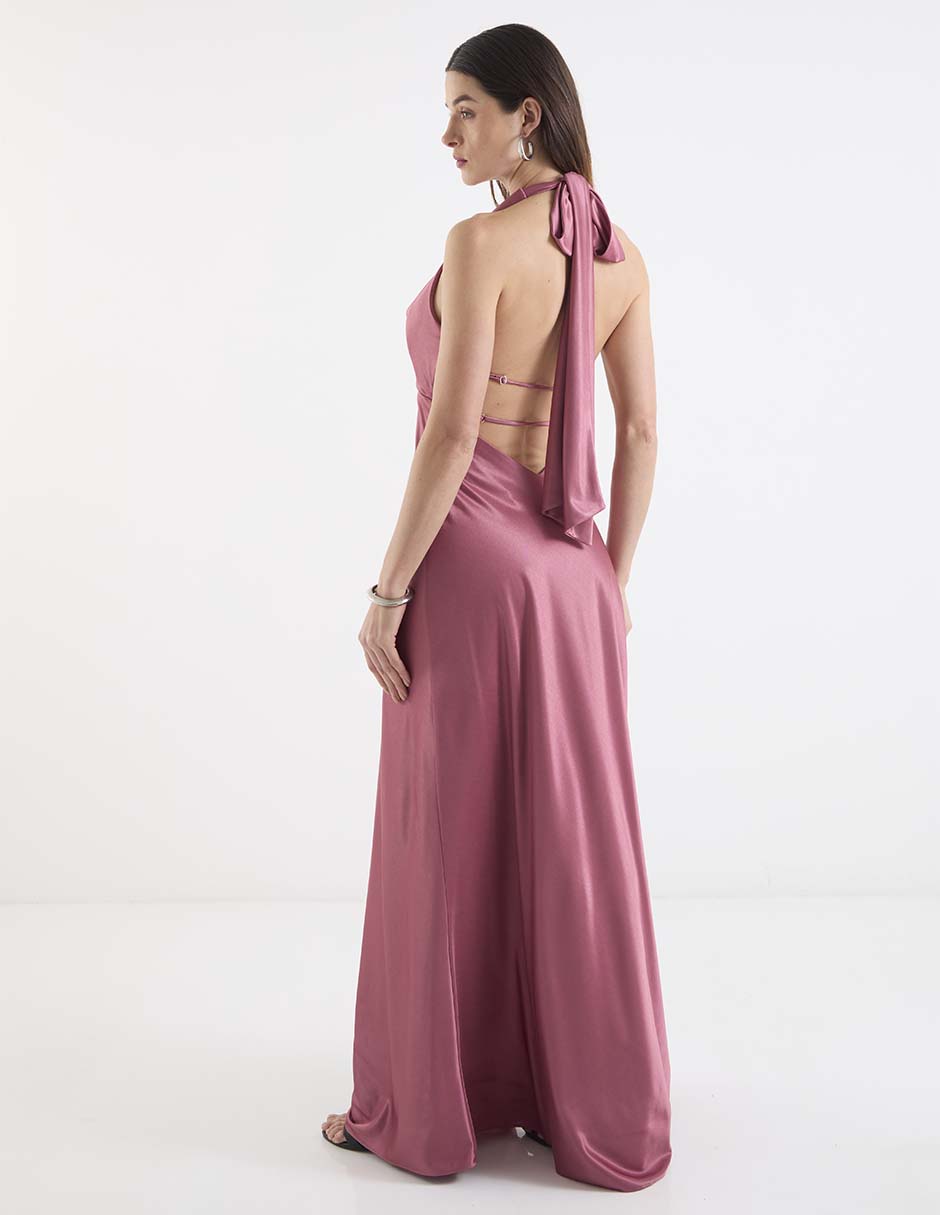 Vestido maxi de fiesta espalda cruzada 6