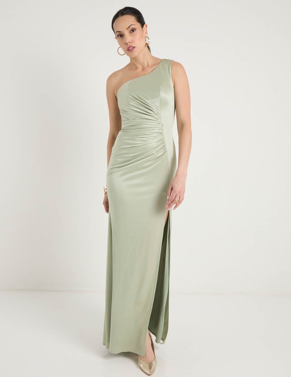 Vestido maxi de fiesta escote asimétrico 3