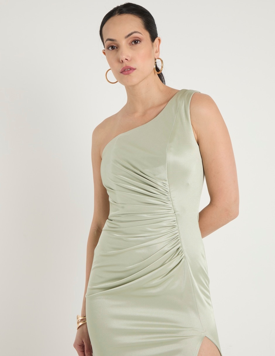 Vestido maxi de fiesta escote asimétrico 4
