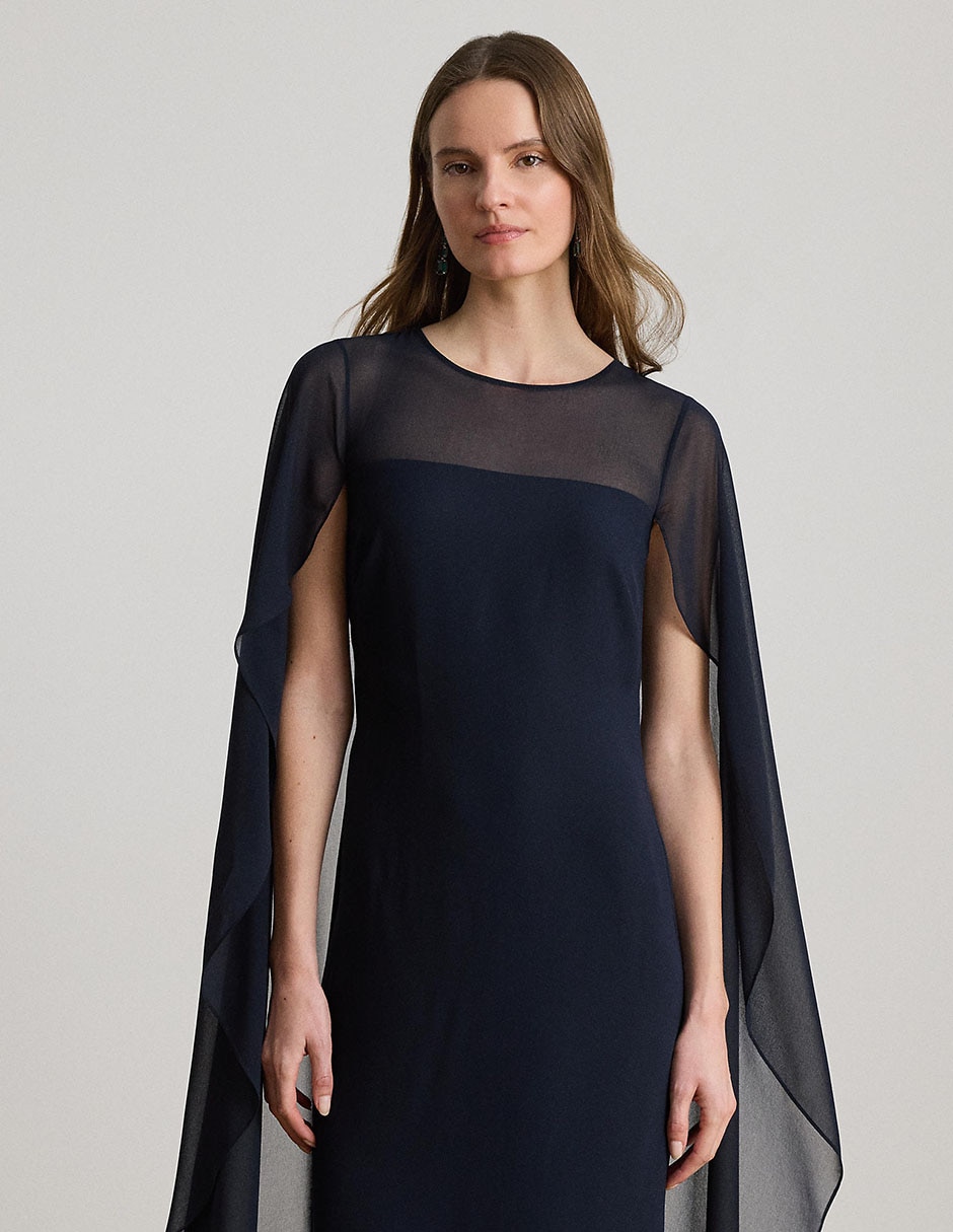 Vestido maxi de fiesta escote iluisón 3