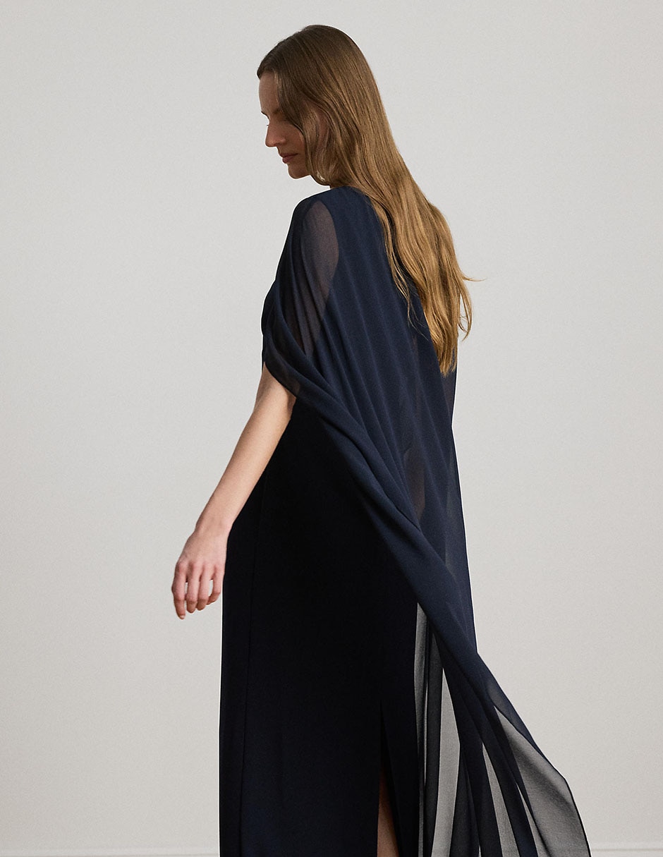 Vestido maxi de fiesta escote iluisón 4