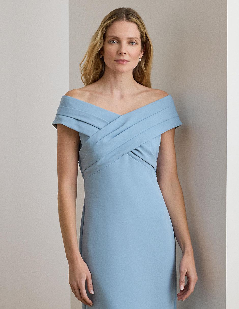 Vestido maxi de fiesta escote bardot 3
