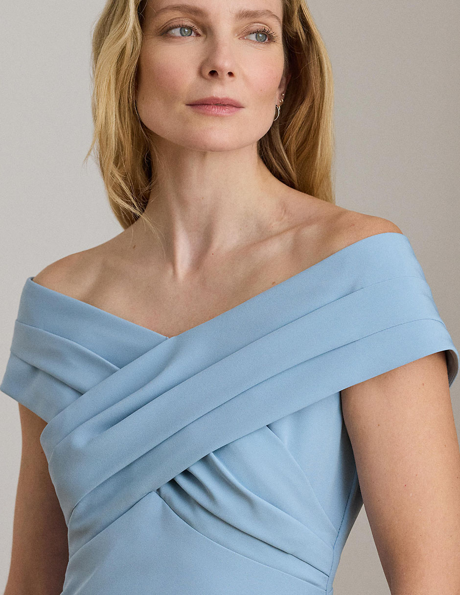 Vestido maxi de fiesta escote bardot 4