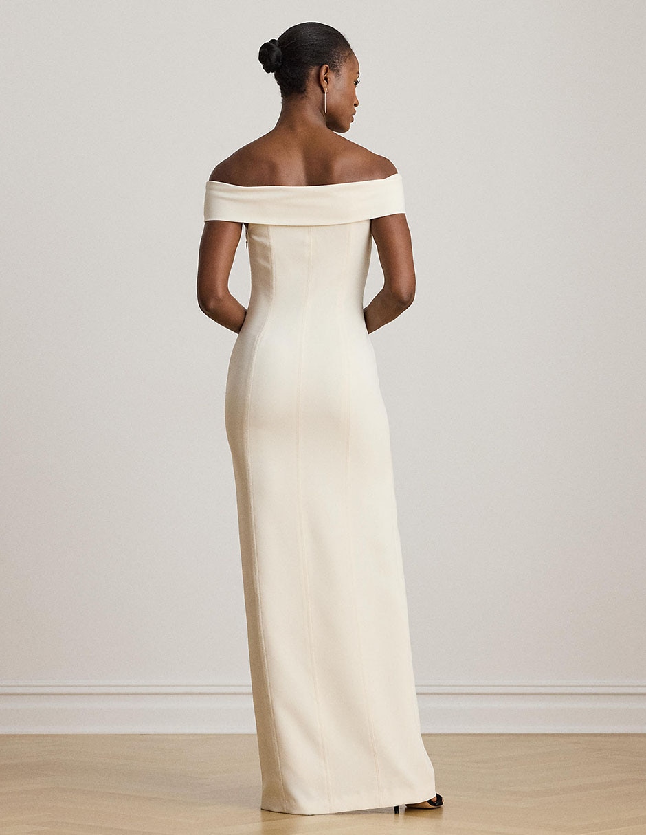 Vestido maxi de fiesta escote bardot 2
