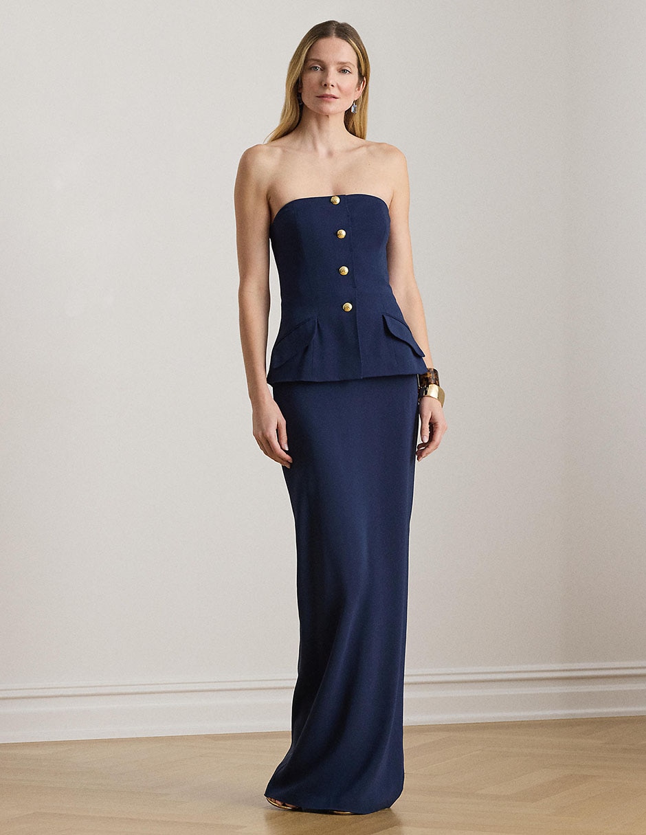 Vestido maxi de fiesta escote medio