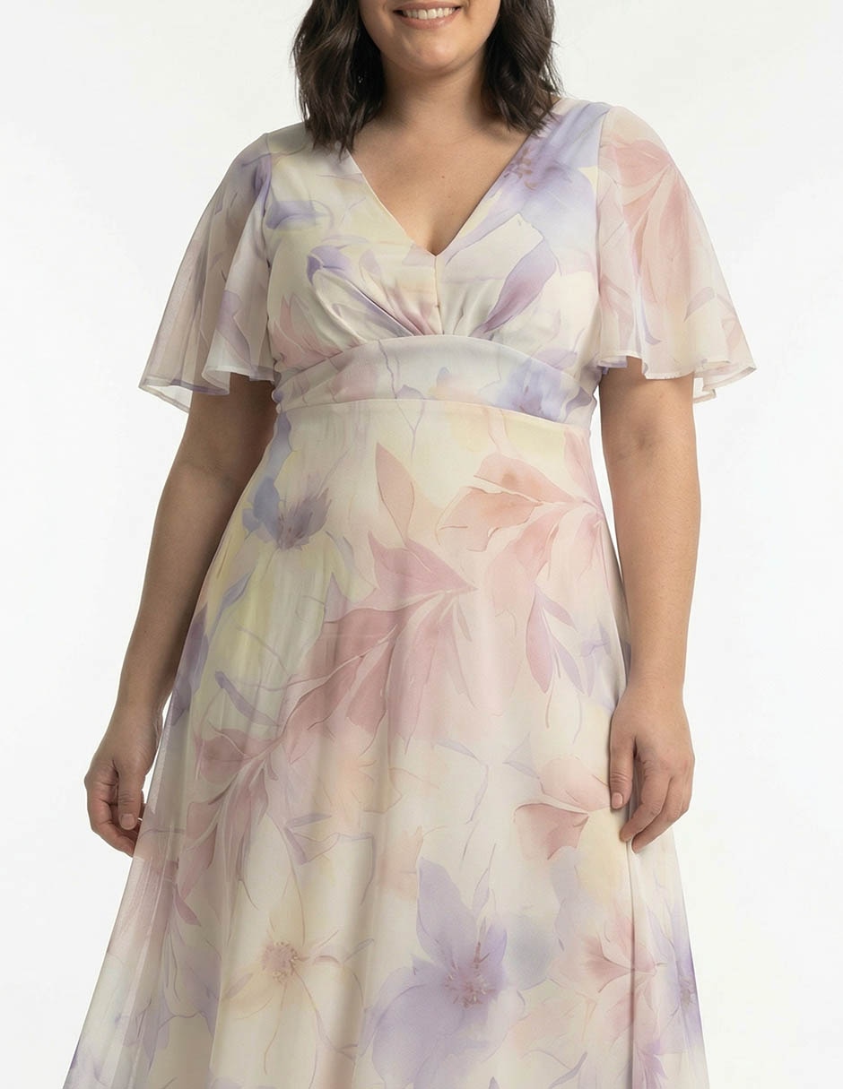 Vestido midi de fiesta escote V 4