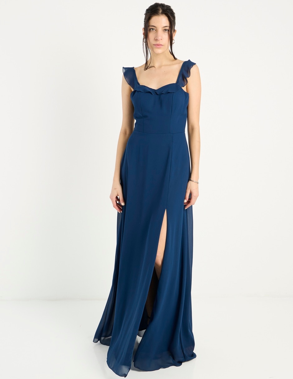 Vestido maxi de fiesta escote V 2