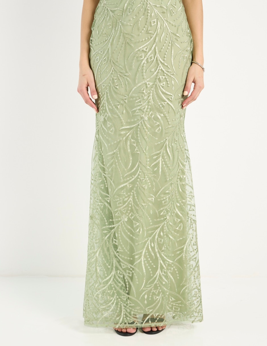 Vestido maxi de fiesta escote V 5