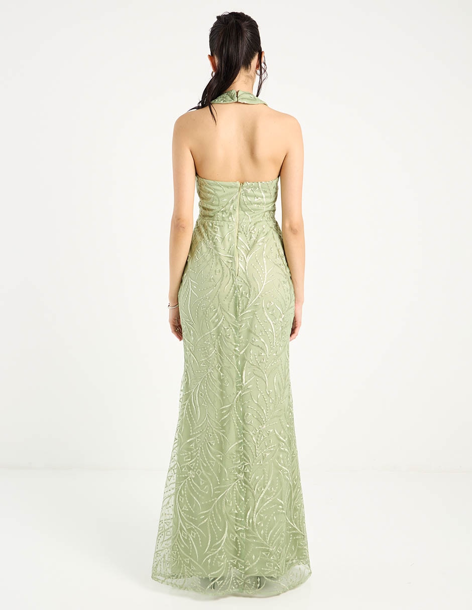 Vestido maxi de fiesta escote V 6