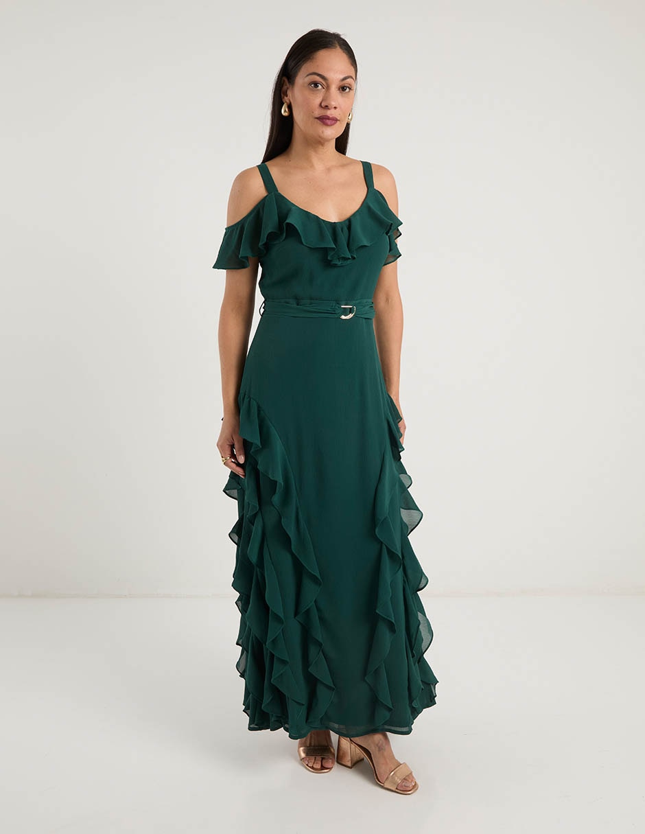Vestido largo de fiesta escote V 3