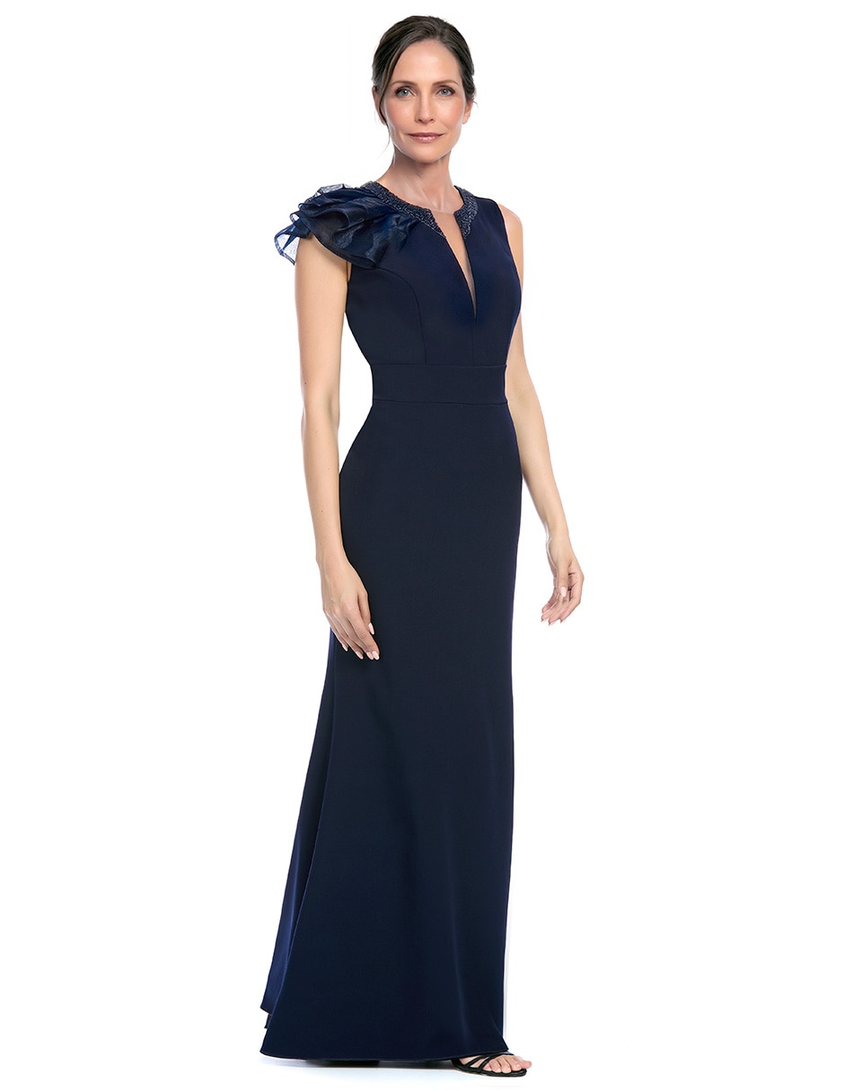 Vestido maxi de fiesta escote V 2