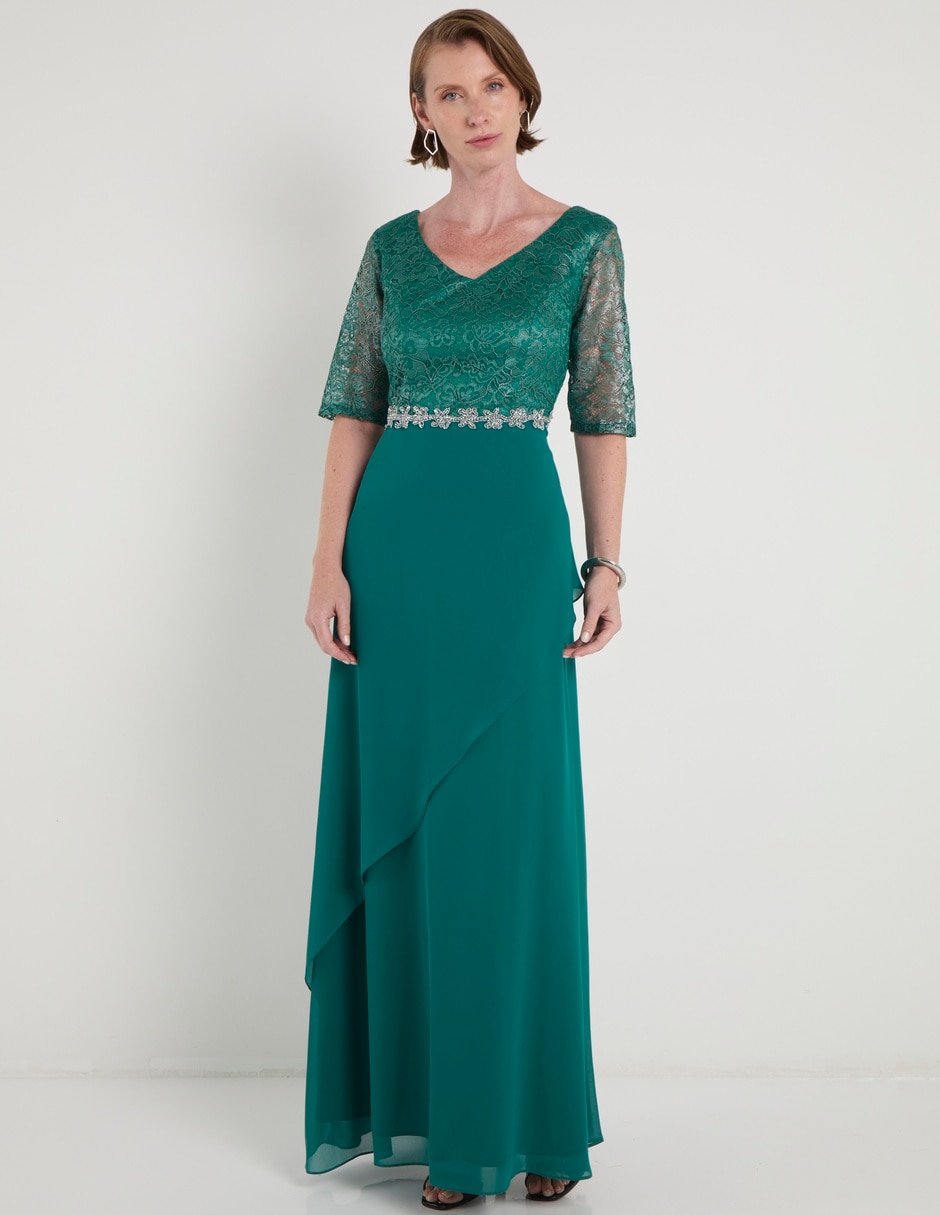 Vestido largo fiesta escote V 3