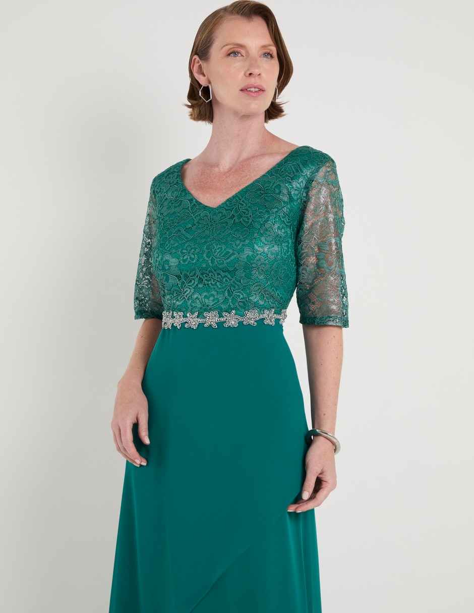 Vestido largo fiesta escote V 4